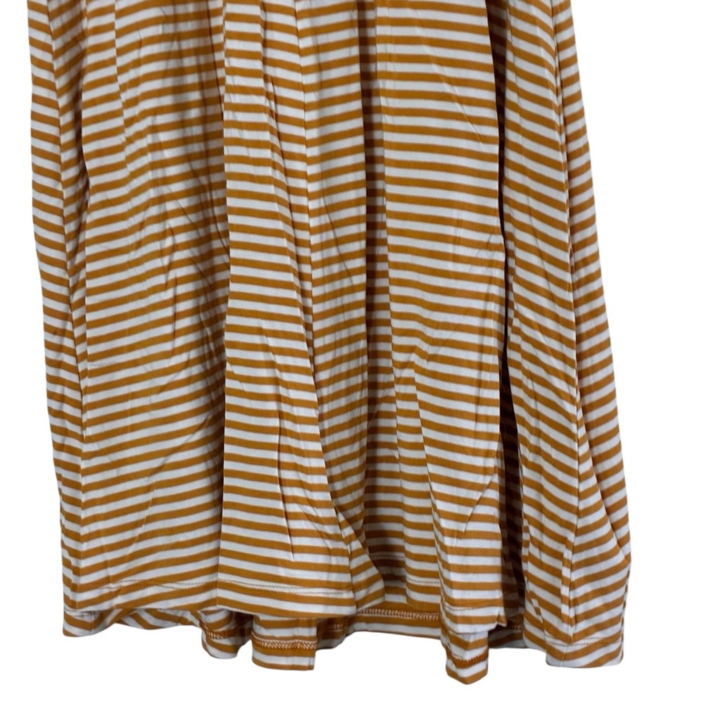 Old Navy | Orange white striped scoop crewneck sleeveless stretch midi dress - Picture 10 of 12